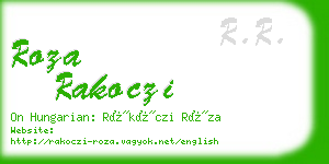 roza rakoczi business card